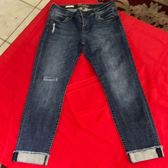 Kut from the Kloth Blue Ankle Cuffed Jeans Size 4 - Picture 1 of 10